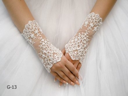 Свадебные перчатки модель 3