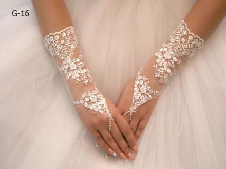 Свадебные перчатки модель 4