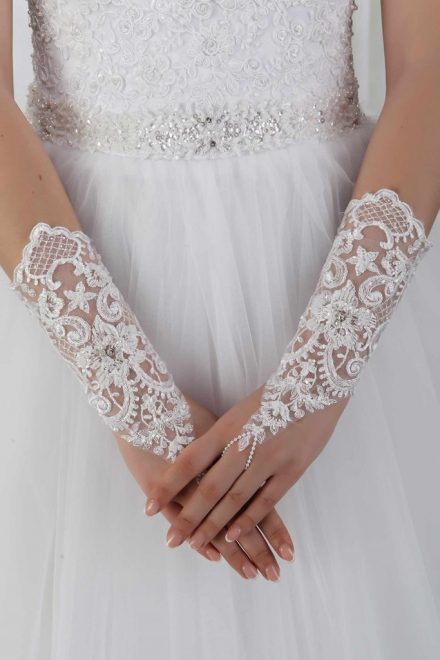 Свадебные перчатки модель 9